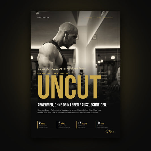 UNCUT Cover: Das Playbook von MAXSHREDZ, Abnehmen ohne dein Leben rauszuschneiden